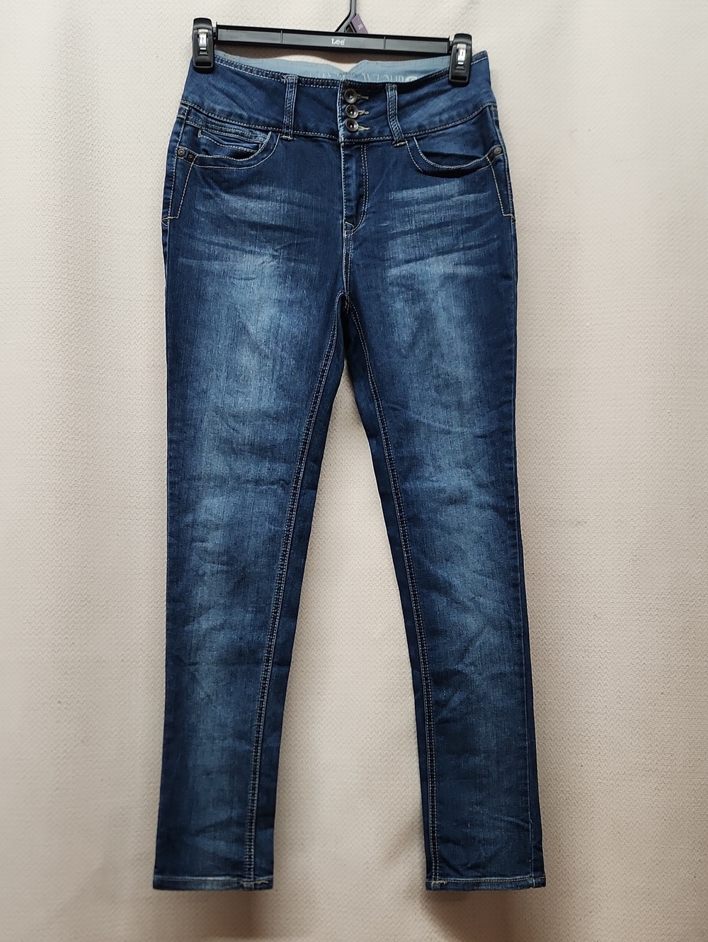 Rewash Dark Blue Skinny Jeans with Triple-Button Waist